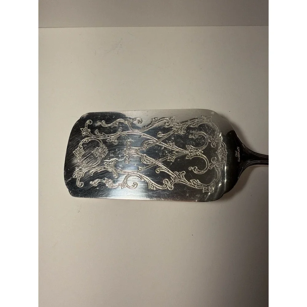Vintage‎ Gorham Heritage Silverplate Ornate Etched Lasagna Cake Server Italy
